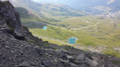 Les lacs blanc et bleu depuis le col du cheval noir